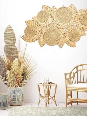 Natural Seagrass Wall Art Panel - Organic Beige Home Accent